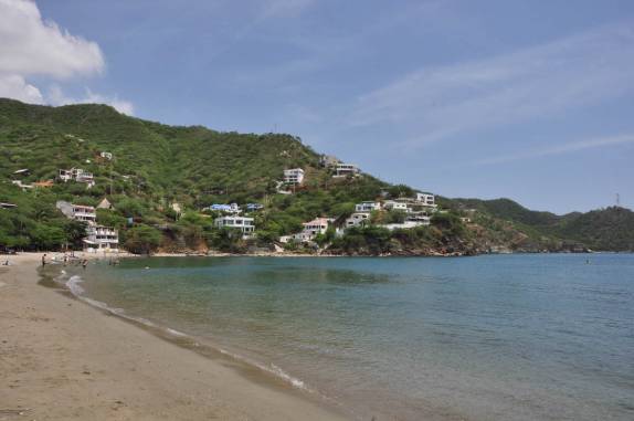 A praia de Taganga, ao lado de Santa Marta, no litoral norte da Colômbia